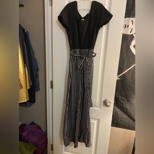 Black and white stripped jumpsuit